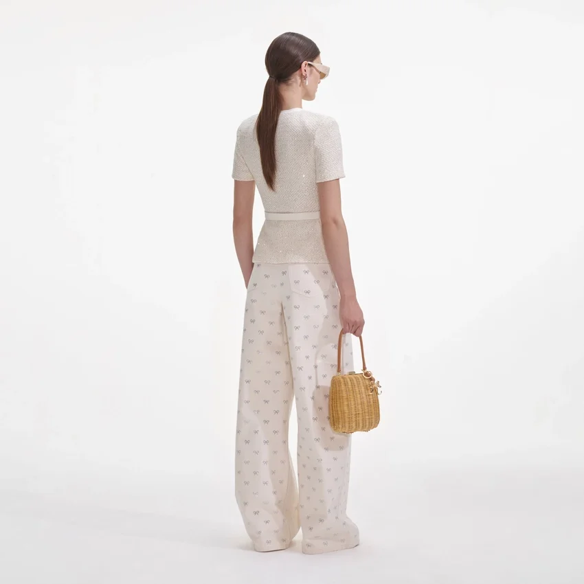 Cream Sequin Knit Top Cream Sequin Knit Top