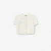 Cream Short Sleeve Flower Cardigan Cream Short Sleeve Flower Cardigan