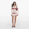 Cream Stripe Viscose Knit Button Top Cream Stripe Viscose Knit Button Top