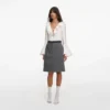 Grey Herringbone Midi Skirt Grey Herringbone Midi Skirt