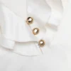 Cream Taffeta Ruffle Top