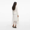 Cream Tailored Bouclé And Chiffon Midi Dress Cream Tailored Bouclé And Chiffon Midi Dress