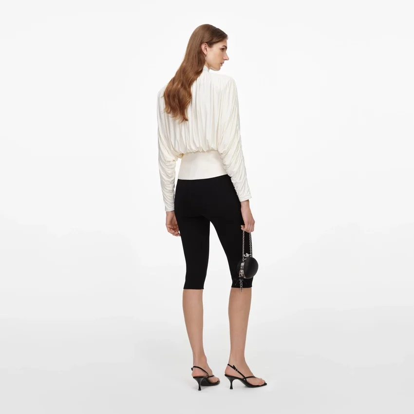Cream Tie Neck Jersey Top Cream Tie Neck Jersey Top