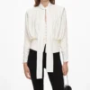Cream Tie Neck Jersey Top Cream Tie Neck Jersey Top