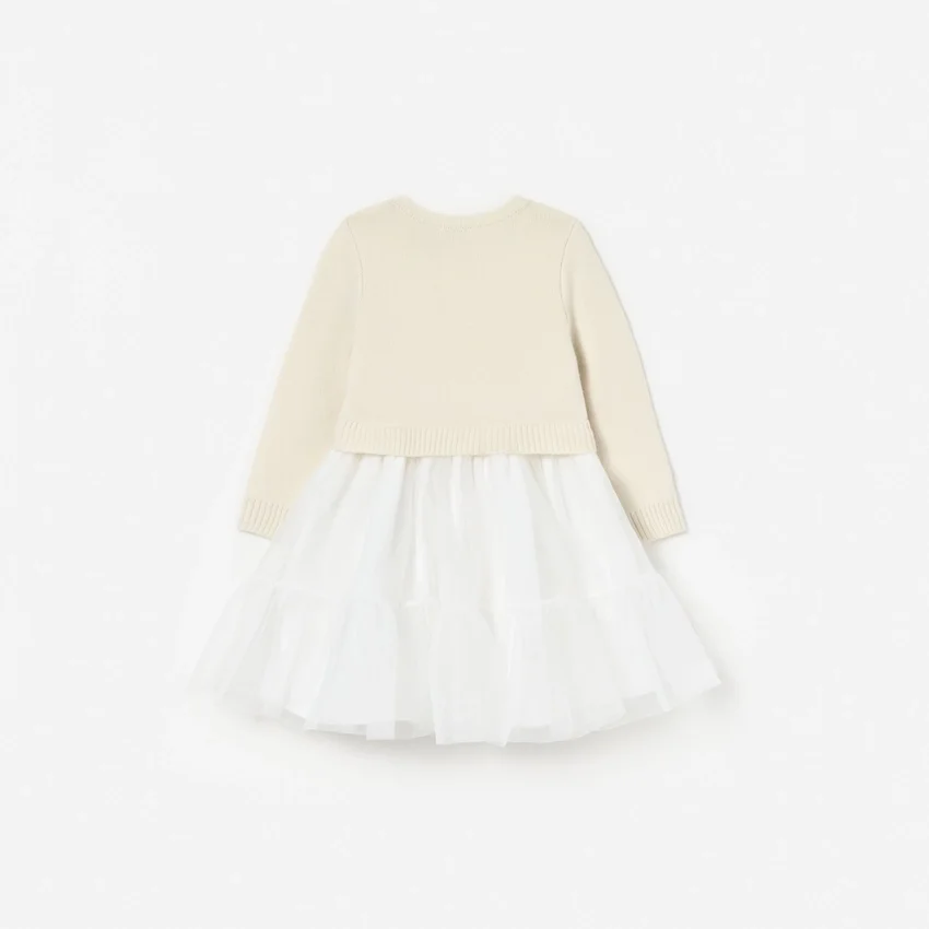 Cream Tulle Knit Dress Cream Tulle Knit Dress
