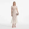 Cream Tulle Lace Midi Dress Cream Tulle Lace Midi Dress