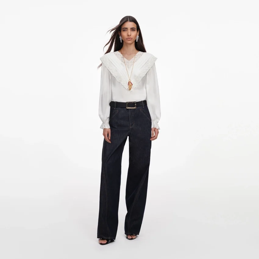 Cream Viscose Lace Top Cream Viscose Lace Top