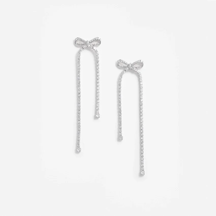 Crystal Bow Dangle Earrings Crystal Bow Dangle Earrings