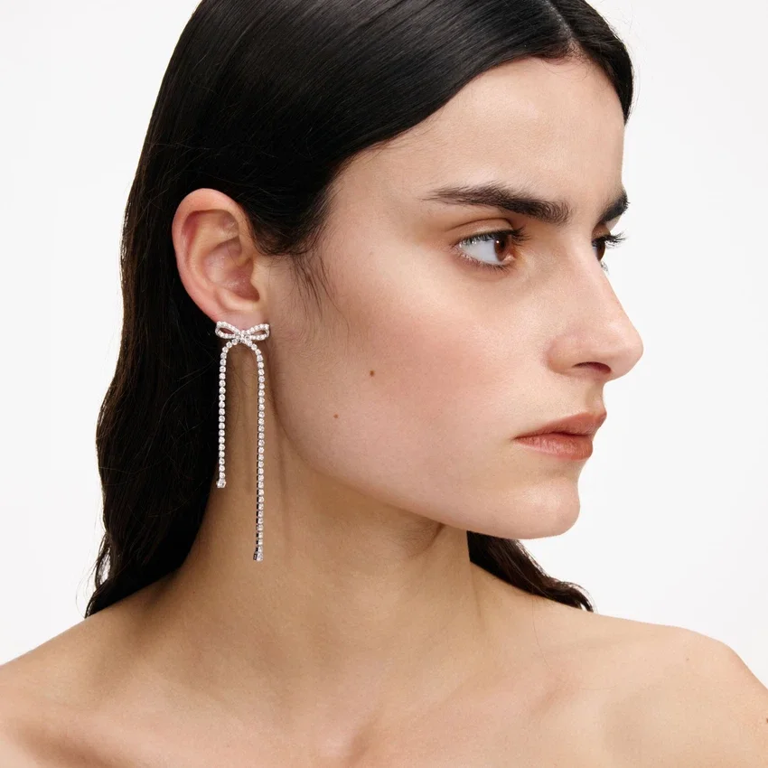 Crystal Bow Dangle Earrings Crystal Bow Dangle Earrings