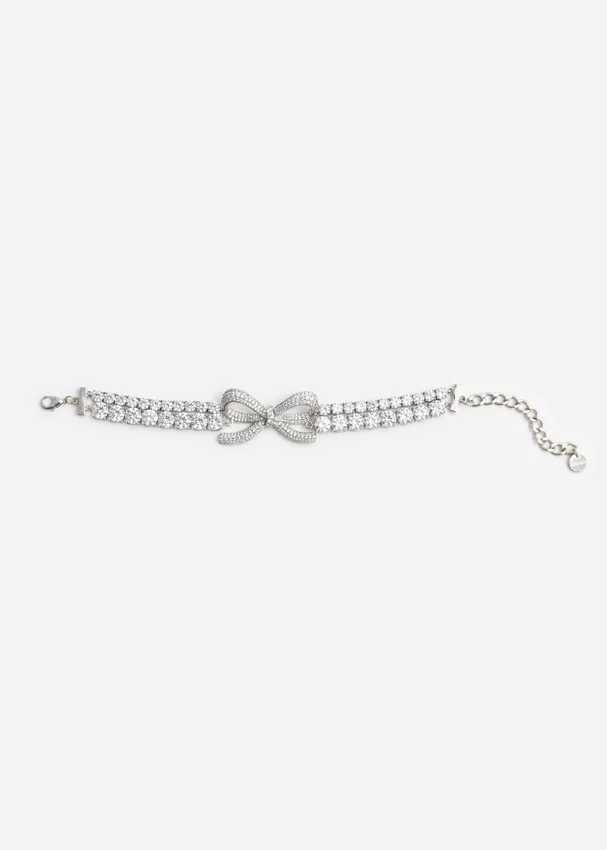 Crystal Bow Double Tennis Bracelet Crystal Bow Double Tennis Bracelet