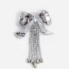 Crystal Bow Droplet Brooch