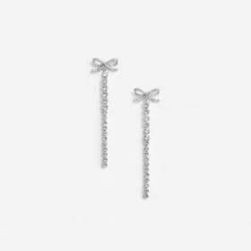 Crystal Bow Droplet Earrings