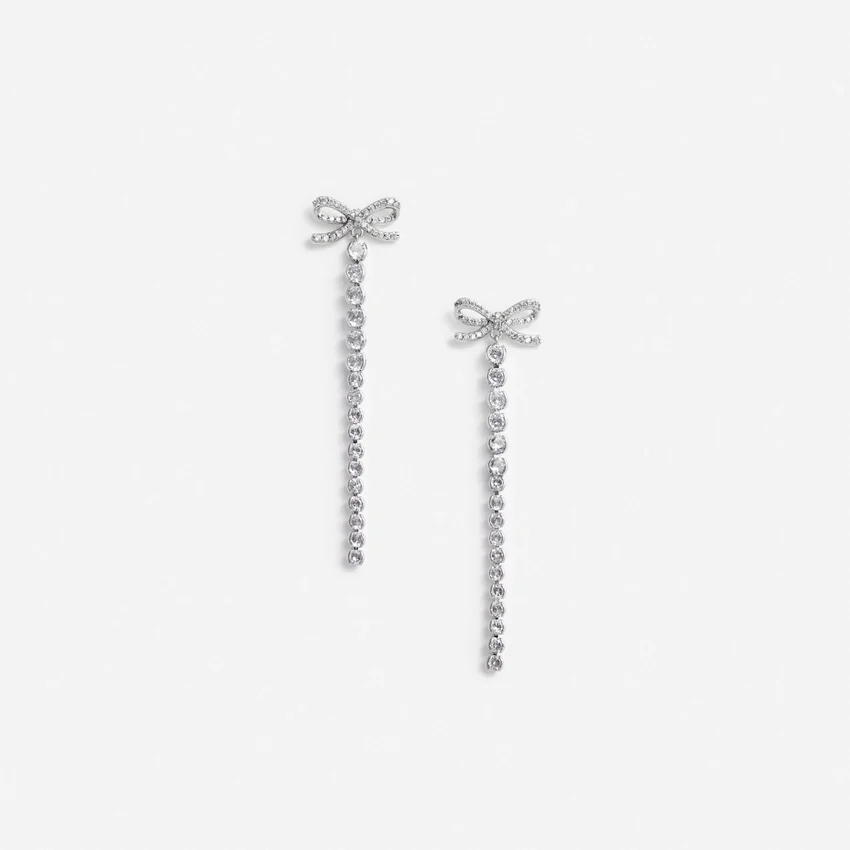 Crystal Bow Droplet Earrings Crystal Bow Droplet Earrings