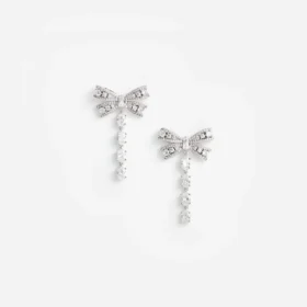 Crystal Bow Droplet Earrings
