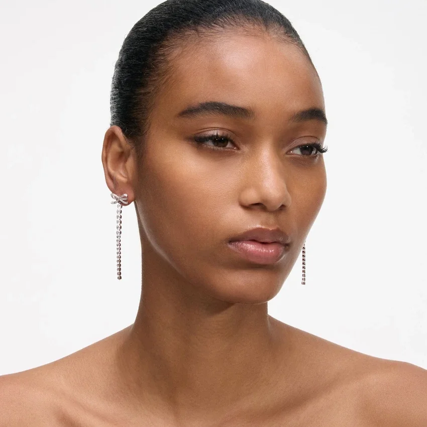 Crystal Bow Droplet Earrings Crystal Bow Droplet Earrings