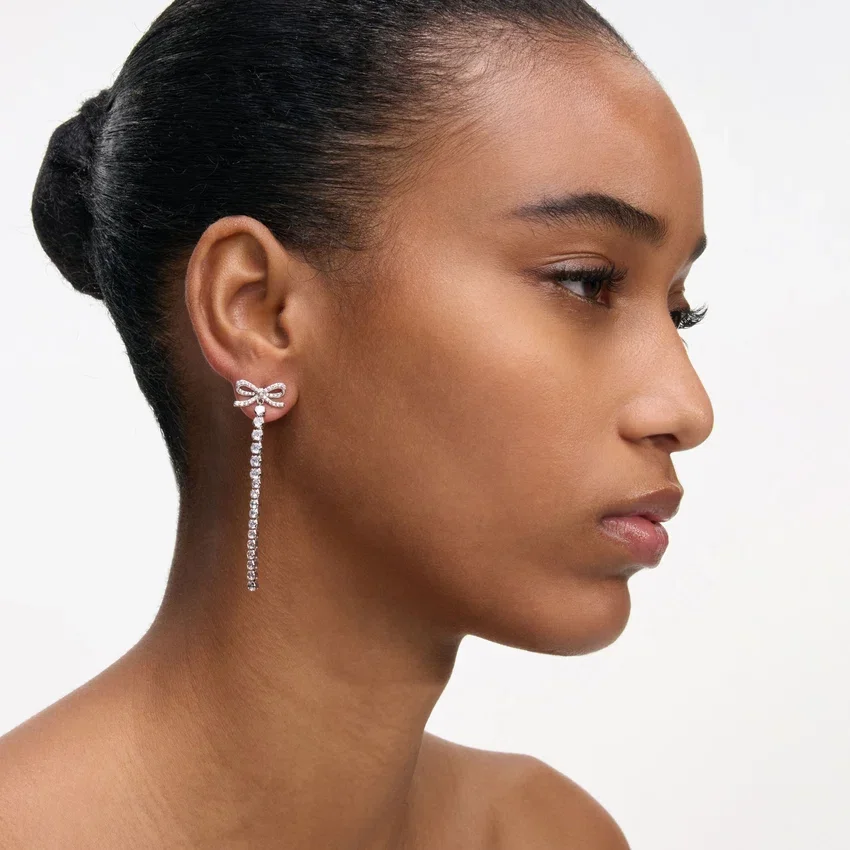 Crystal Bow Droplet Earrings Crystal Bow Droplet Earrings
