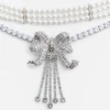 Crystal Bow Droplet Pearl Necklace Crystal Bow Droplet Pearl Necklace