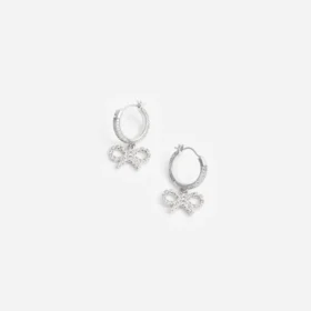 Crystal Bow Hoop Earrings