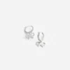 Crystal Bow Hoop Earrings