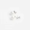 Crystal Bow Pearl Back Earrings Crystal Bow Pearl Back Earrings