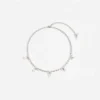Crystal Bow Pearl Charm Necklace Crystal Bow Pearl Charm Necklace