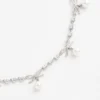 Crystal Bow Pearl Charm Necklace Crystal Bow Pearl Charm Necklace