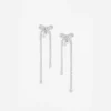 Crystal Bow Pearl Dangle Earrings Crystal Bow Pearl Dangle Earrings