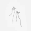 Crystal Bow Pearl Dangle Earrings Crystal Bow Pearl Dangle Earrings