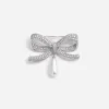 Crystal Bow Pearl Droplet Brooch Crystal Bow Pearl Droplet Brooch