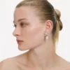 Crystal Bow Pearl Droplet Earrings Crystal Bow Pearl Droplet Earrings