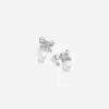 Crystal Bow Pearl Droplet Earrings Crystal Bow Pearl Droplet Earrings