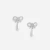 Crystal Bow Pearl Earrings Crystal Bow Pearl Earrings
