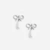 Crystal Bow Pearl Earrings Crystal Bow Pearl Earrings