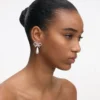 Crystal Bow Pearl Earrings Crystal Bow Pearl Earrings