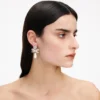 Crystal Bow Pearl Tiered Earrings Crystal Bow Pearl Tiered Earrings