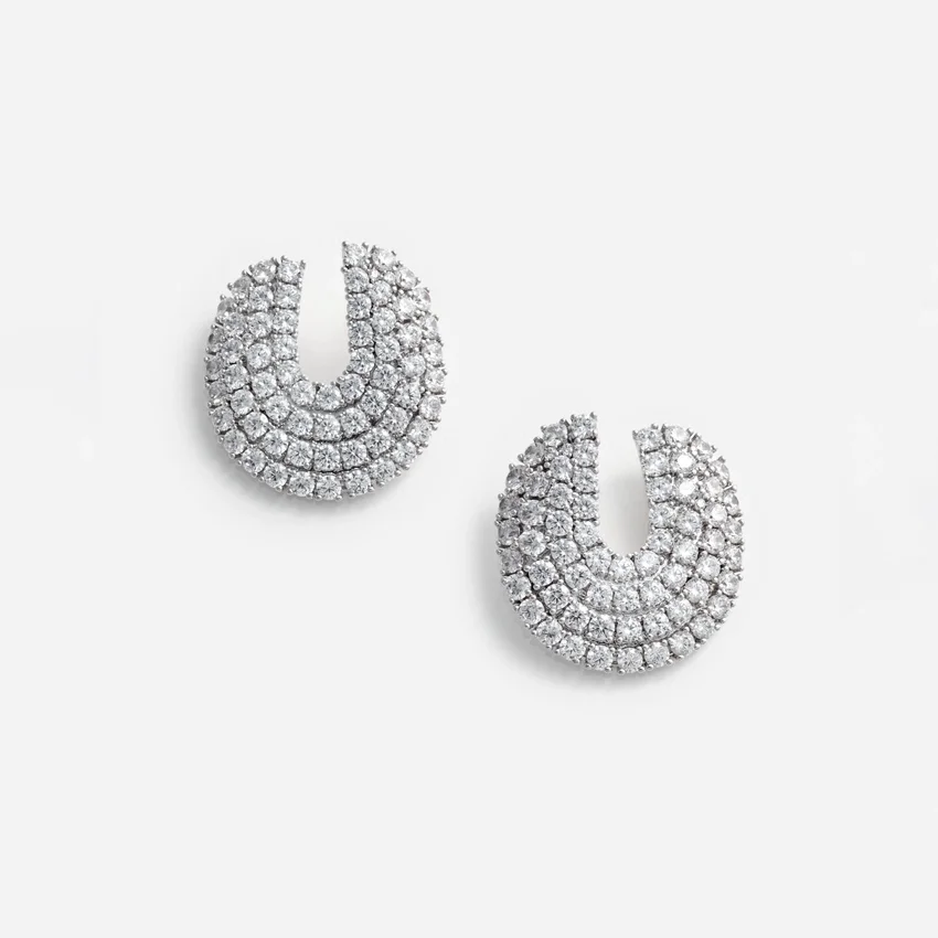 Crystal Curved Earrings Crystal Curved Earrings