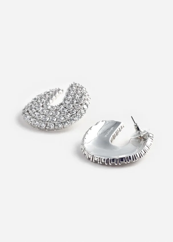 Crystal Curved Earrings Crystal Curved Earrings