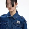Crystal Embellished Bow Brooch