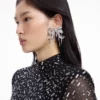Crystal Embellished Bow Earrings