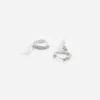 Crystal Flower Dangle Hoop Earring