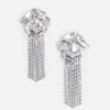 Crystal Flower Droplet Earrings