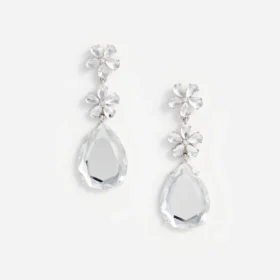 Crystal Flower Tiered Earrings