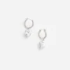 Crystal Heart Dangle Hoop Earring