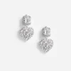 Crystal Heart Tiered Earrings