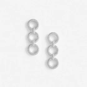 Crystal Link Three Tiered Earrings