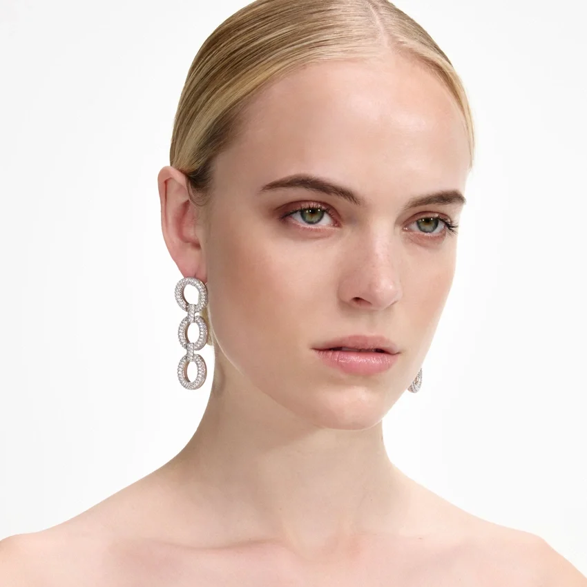 Crystal Link Three Tiered Earrings Crystal Link Three Tiered Earrings