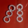Crystal Link Three Tiered Earrings Crystal Link Three Tiered Earrings