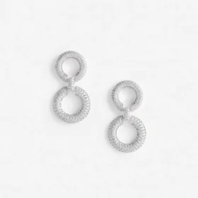 Crystal Link Two Tiered Earrings