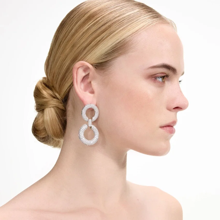 Crystal Link Two Tiered Earrings Crystal Link Two Tiered Earrings