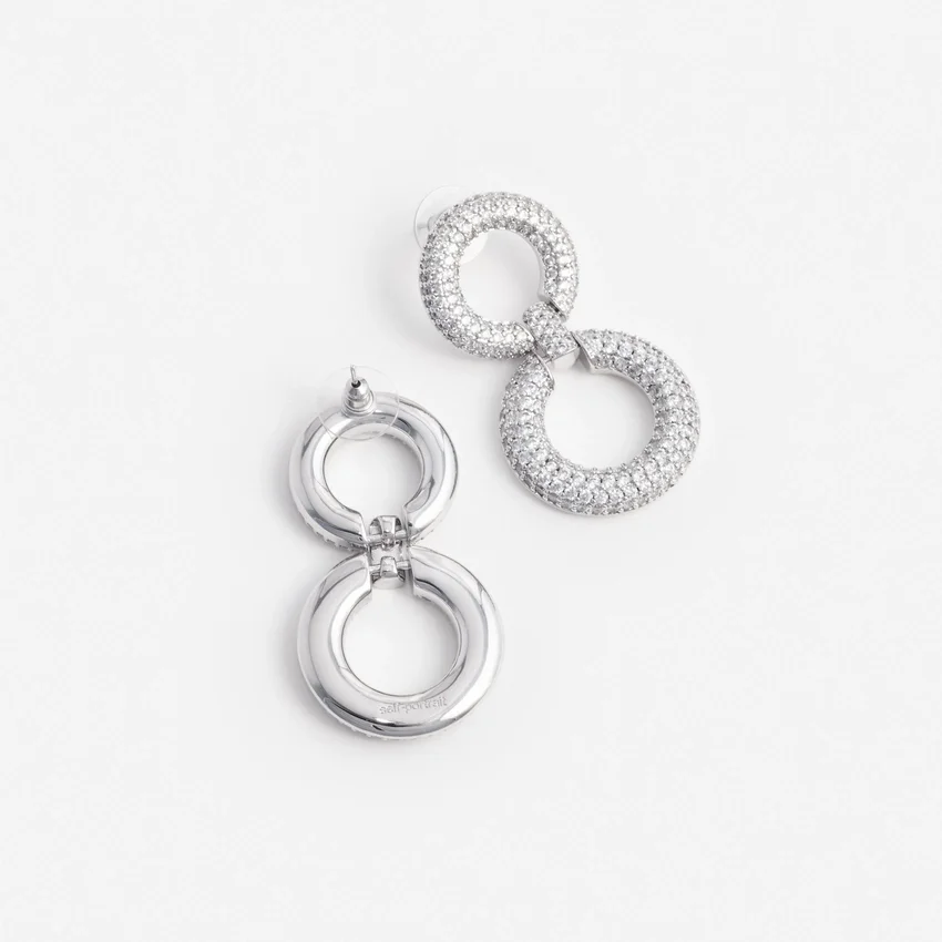 Crystal Link Two Tiered Earrings Crystal Link Two Tiered Earrings